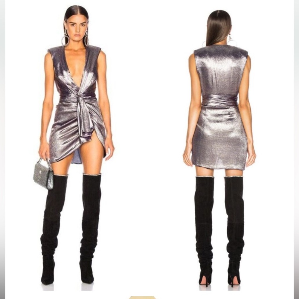 Metallic Silver Sleeveless Dress